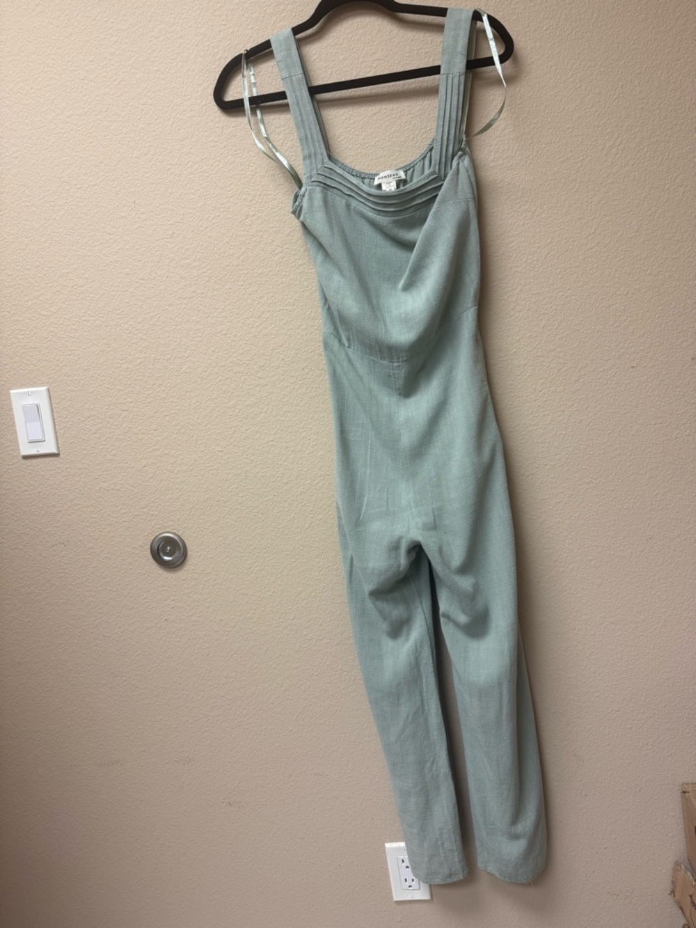 Monteau Sage Green Wide-Strap Jumpsuit❣️